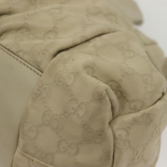 GUCCI GG Canvas Guccissima Hand Bag Leather Ivory Gold - Picture 13 of 16